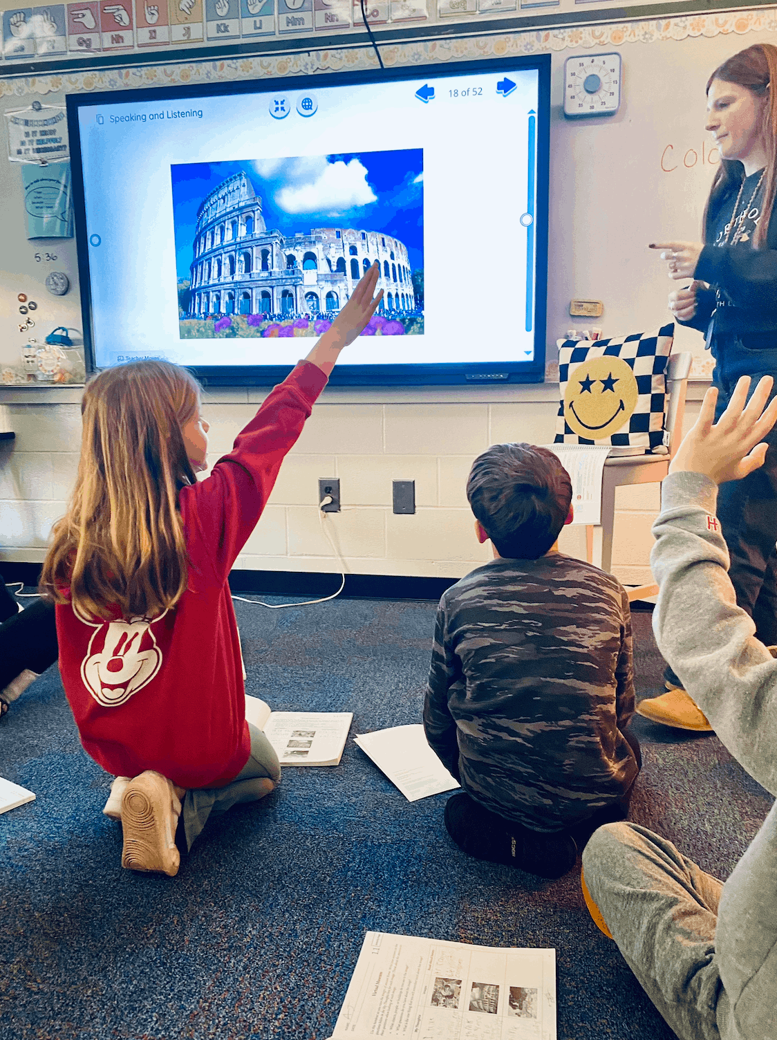 students and colosseum